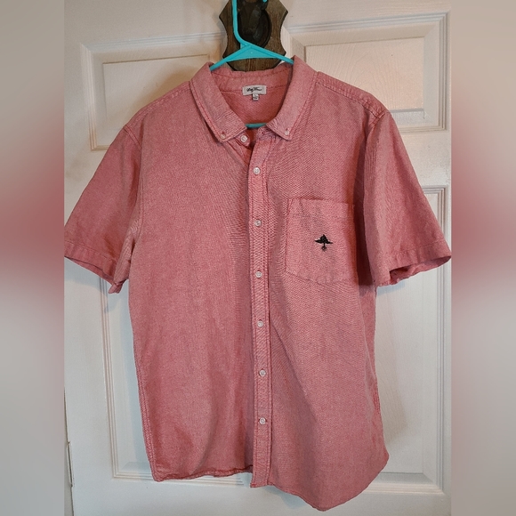 LRG Woven Woman's Short Sleeve Blouse, Size: Large Color: Pink - Picture 2 of 16
